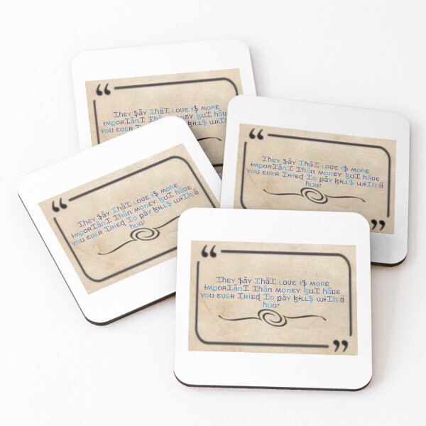 Item preview, Stylish fancy quote about love and money on a vintage paper. Funny remark in border.  designed and sold by Miledi.