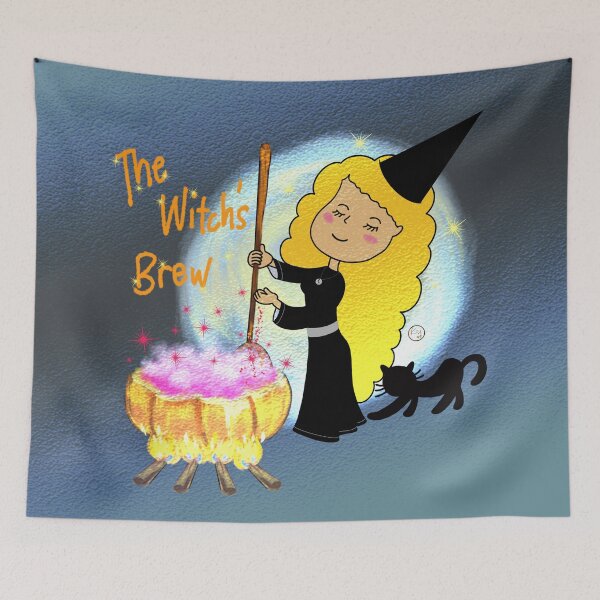Item preview, The Witch's brew pumpkin cauldron and black cat designed and sold by khadijlloyd.