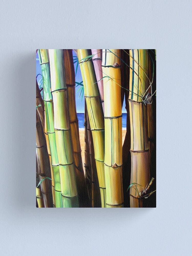 Bamboozled - oil painting of bamboo | Canvas Print