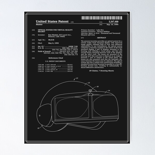 Item preview, Virtual Reality Helmet Patent - Black designed and sold by FinlayMcNevin.