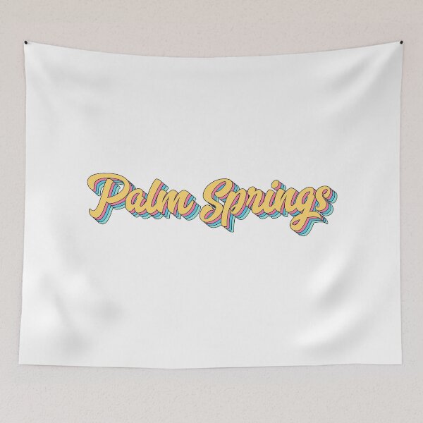 Item preview, Palm Springs California Retro Yellow Script designed and sold by modeoftravel.