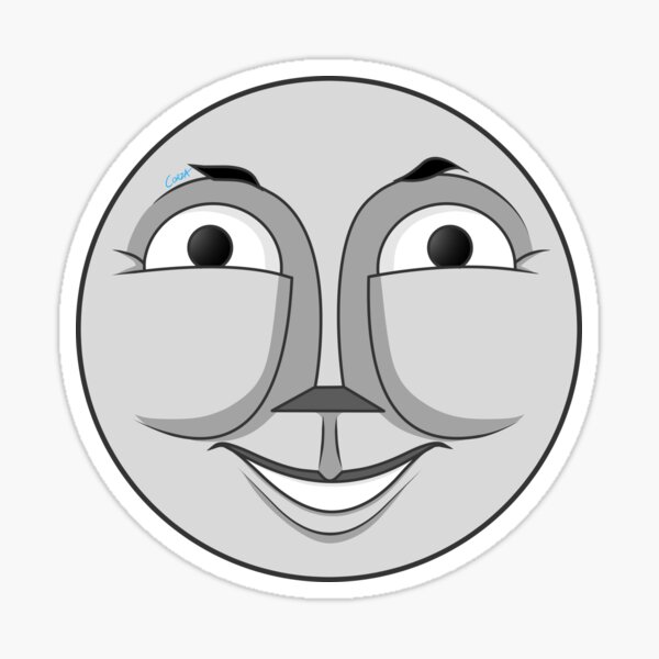 Smiling Happy Face Stickers Redbubble - thomas confused face roblox