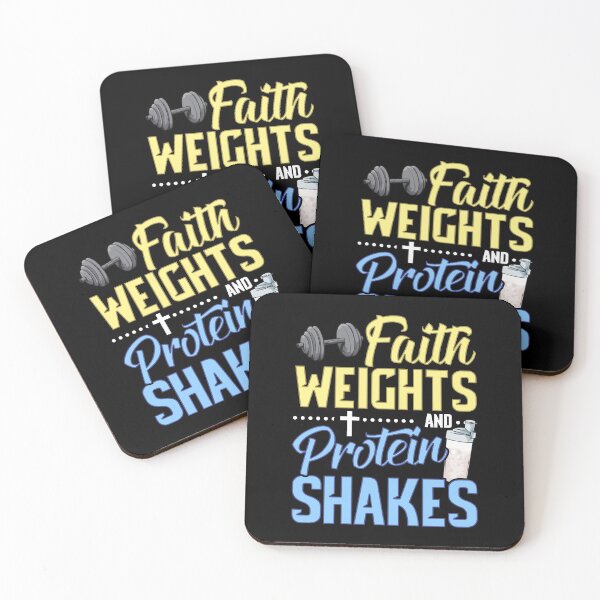 Item preview, Funny Faith Weights And Protein Shakes Gym Workout designed and sold by perfectpresents.
