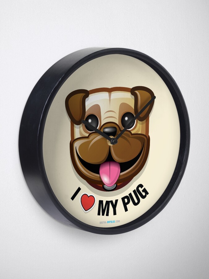 Alternate view of I Love My Pug Clock