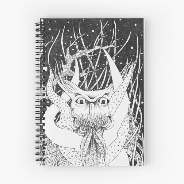 Item preview, Night Owl black and white illustration designed and sold by adelacreative.