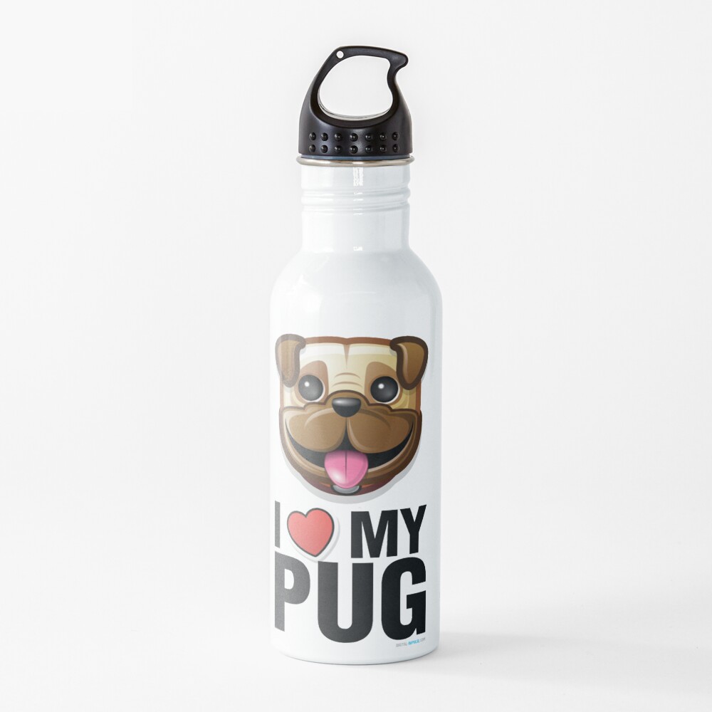 I Love My Pug Water Bottle