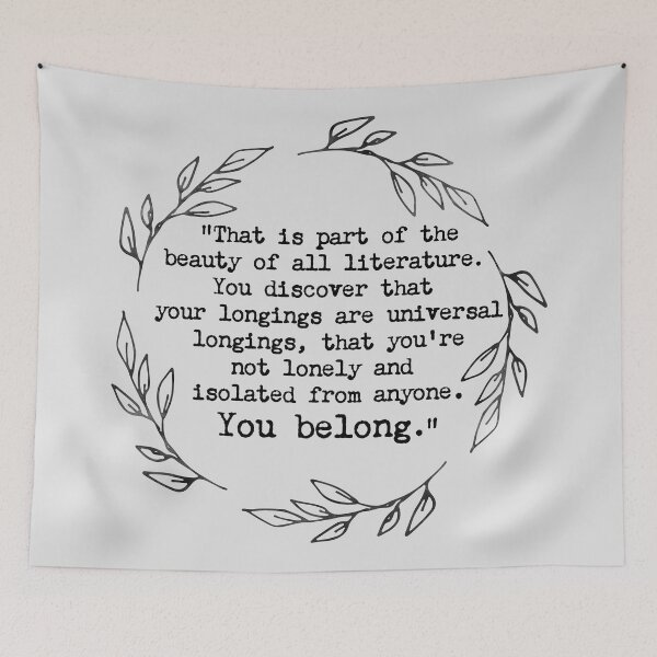 Item preview, "The Beauty of Literature" inspiring quote from F. Scott Fitzgerald | Wreath designed and sold by ABdigitaldesign.