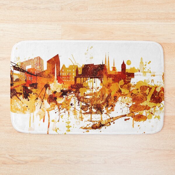 Item preview, Luxembourg City Red Yellow Skyline designed and sold by DimDom.