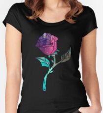 Stained Glass Rose Galaxy Women's Fitted Scoop T-Shirt