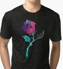 Stained Glass Rose Galaxy Tri-blend T-Shirt