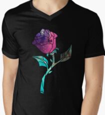 Stained Glass Rose Galaxy Men's V-Neck T-Shirt