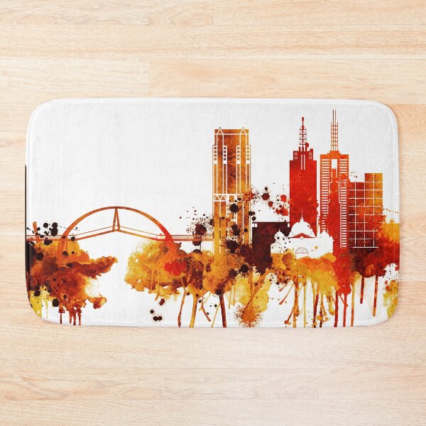 Item preview, Melbourne Australia Red Yellow Skyline designed and sold by DimDom.