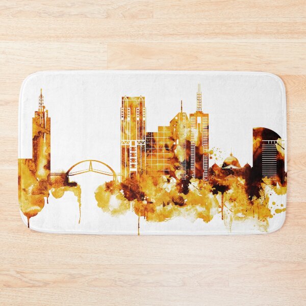 Item preview, Melbourne Australia Red Yellow Skyline designed and sold by DimDom.