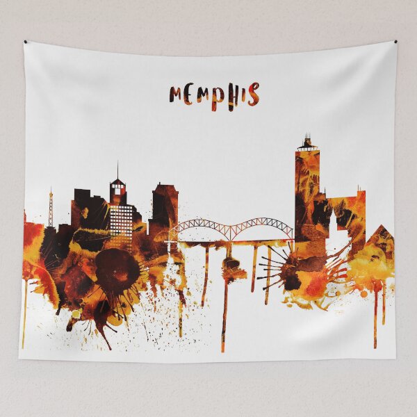 Item preview, Memphis Tennessee Red Yellow Skyline designed and sold by DimDom.