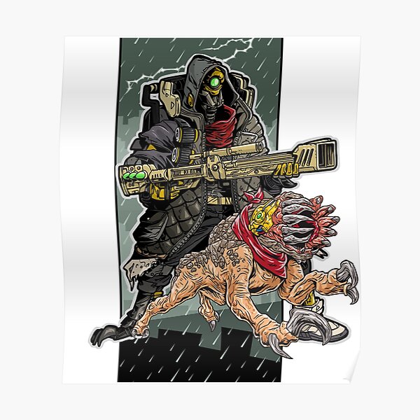 FL4K The Beastmaster With Guard Skag Borderlands 3 Rakk Attack! Poster