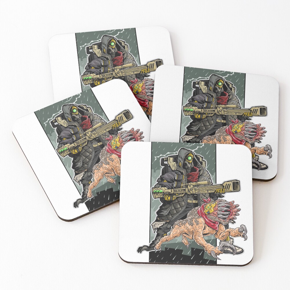 FL4K The Beastmaster With Guard Skag Borderlands 3 Rakk Attack! Coasters (Set of 4)