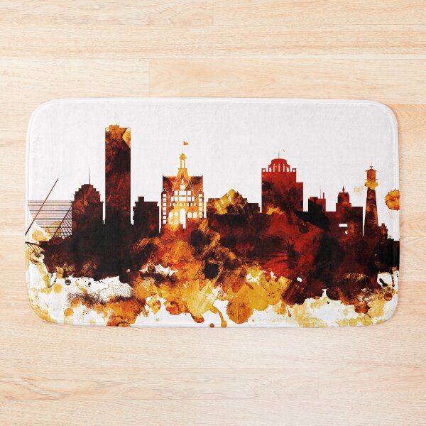 Item preview, Milwaukee Wisconsin Red Yellow Skyline designed and sold by DimDom.