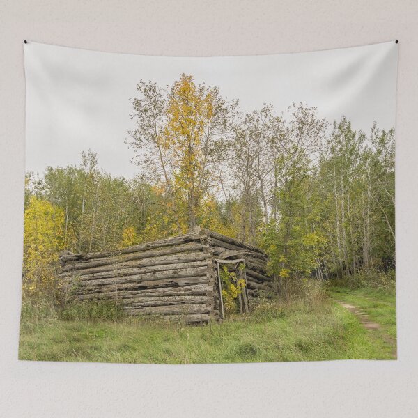 Item preview, Reclaimed by Nature - Abandoned Log Cabin in the Woods designed and sold by Georgia Mizuleva.