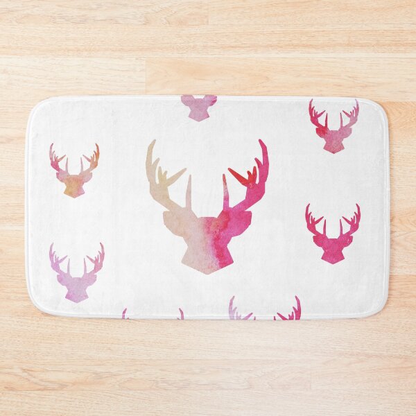Item preview, stag heads in pink designed and sold by RosalieReeves.