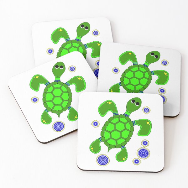 Item preview, Authentic Aboriginal Art - The Turtle V2 cartoon designed and sold by HogarthArts.