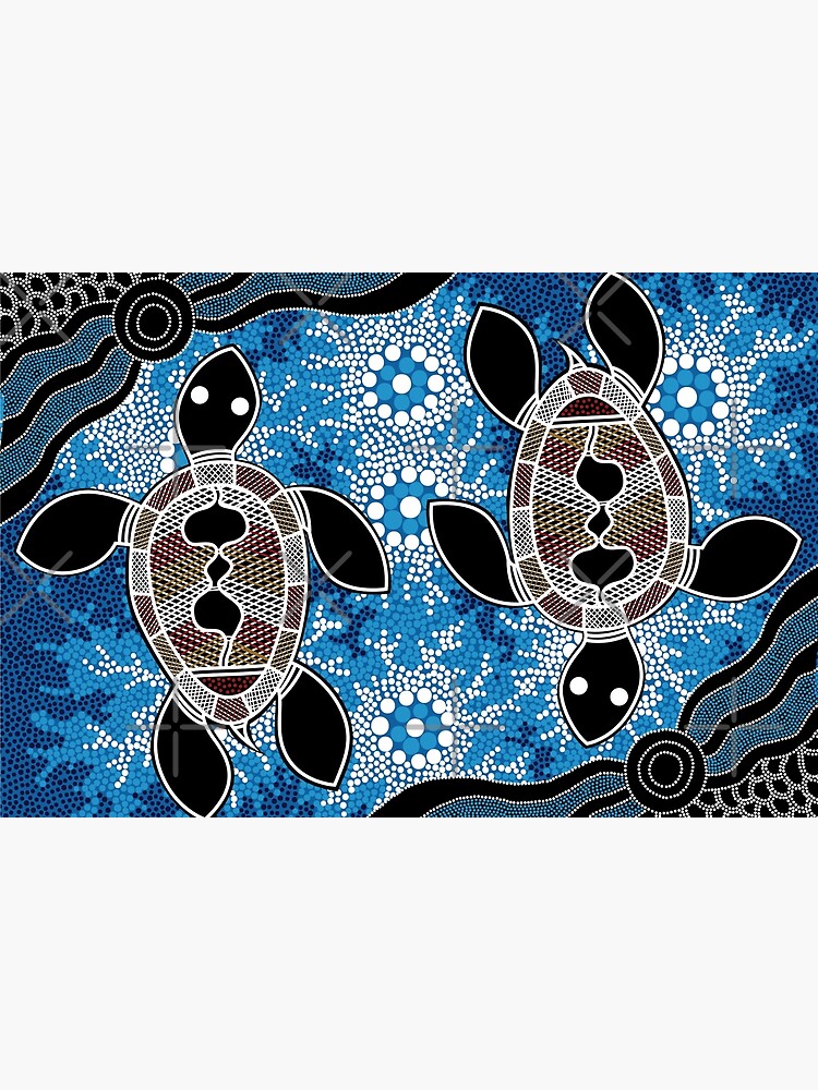 Authentic Aboriginal Art - Sea Turtles by HogarthArts