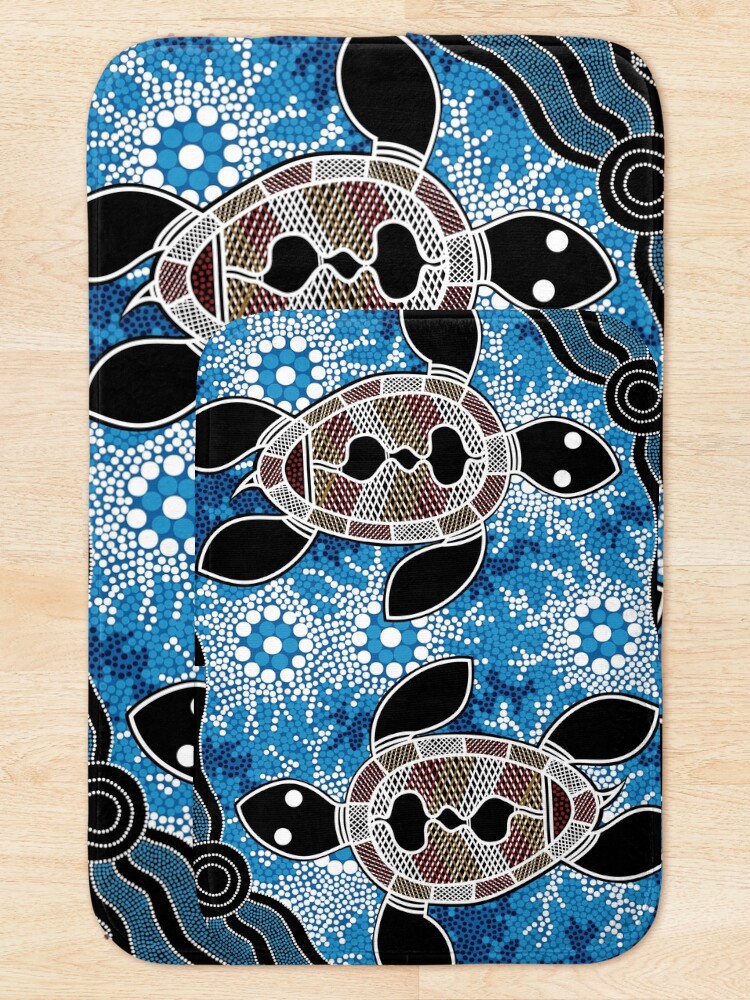 Alternate view of Authentic Aboriginal Art - Sea Turtles Bath Mat