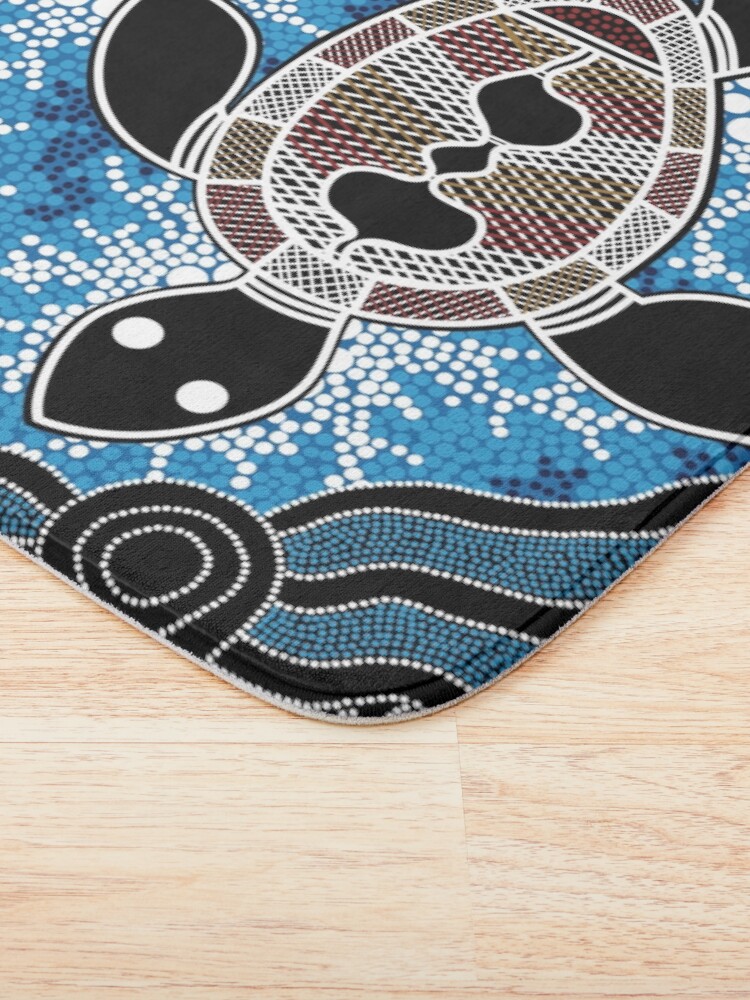 Alternate view of Authentic Aboriginal Art - Sea Turtles Bath Mat