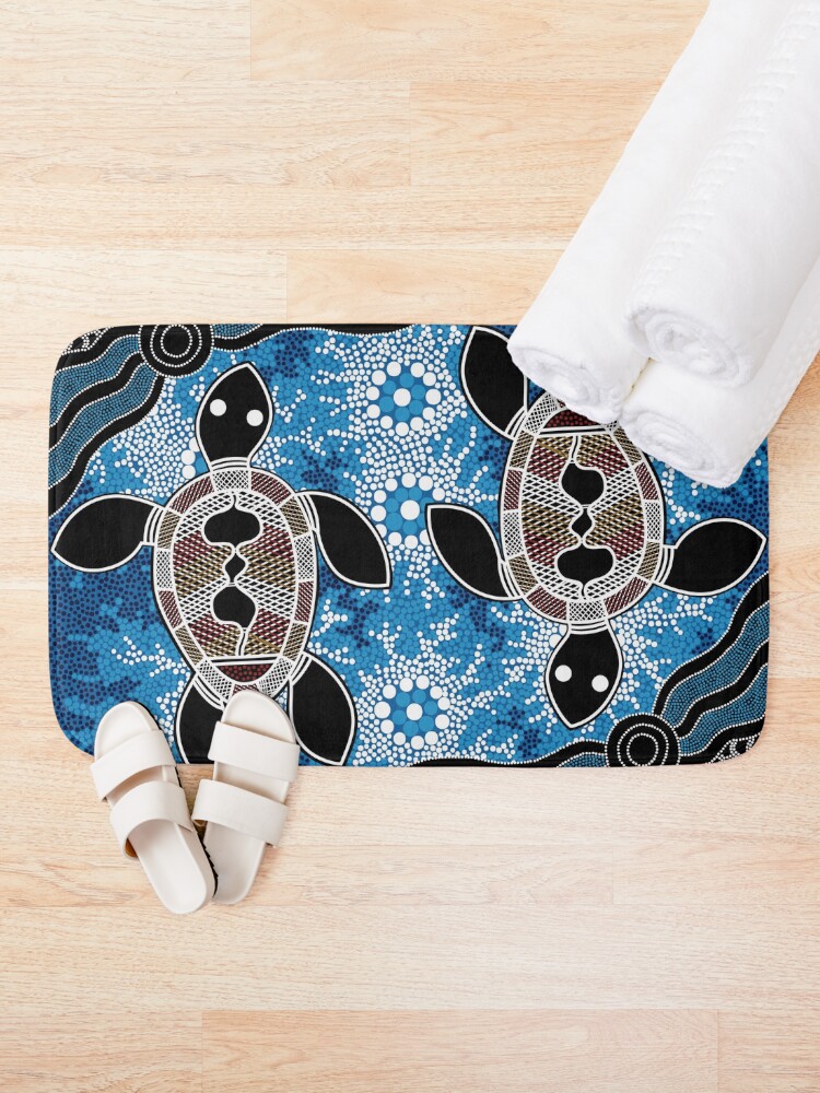 Alternate view of Authentic Aboriginal Art - Sea Turtles Bath Mat
