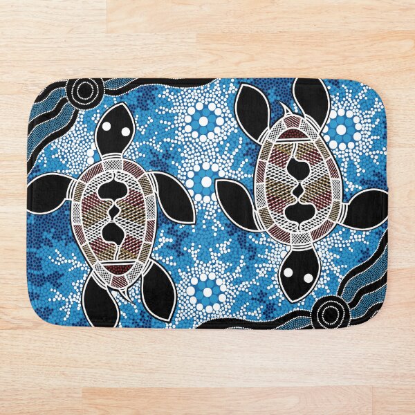 Authentic Aboriginal Art - Sea Turtles Bath Mat