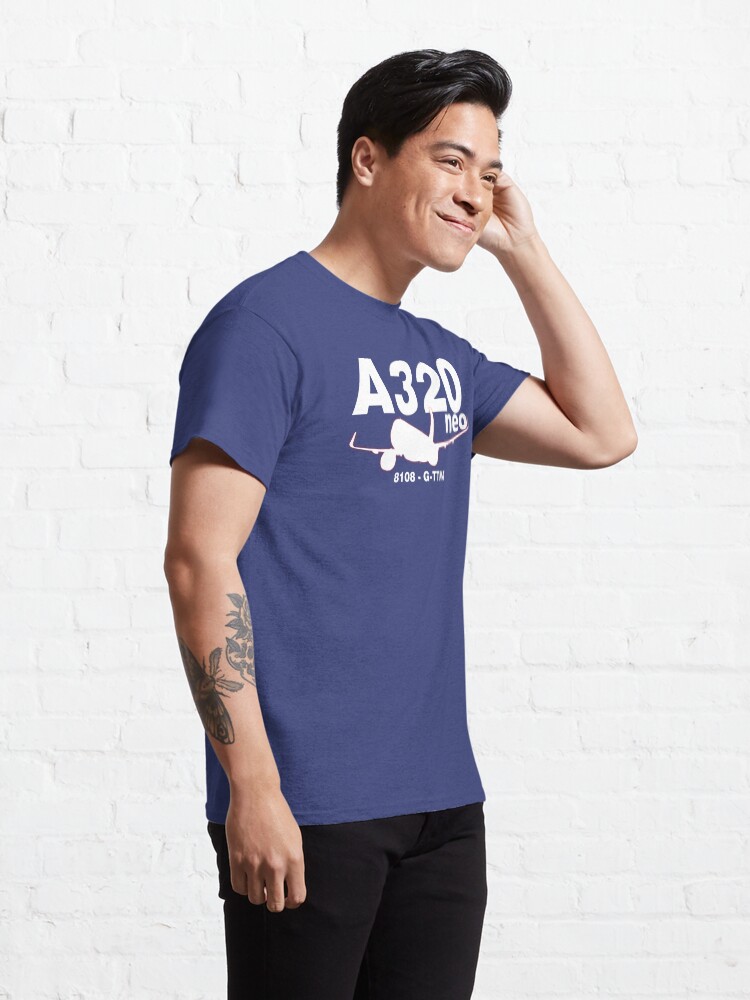 Alternate view of A320neo 8108 G-TTNA (White Print) Classic T-Shirt
