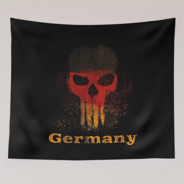 Item preview, Germany flag skull and crossbones skull gift designed and sold by Weilichesmag.