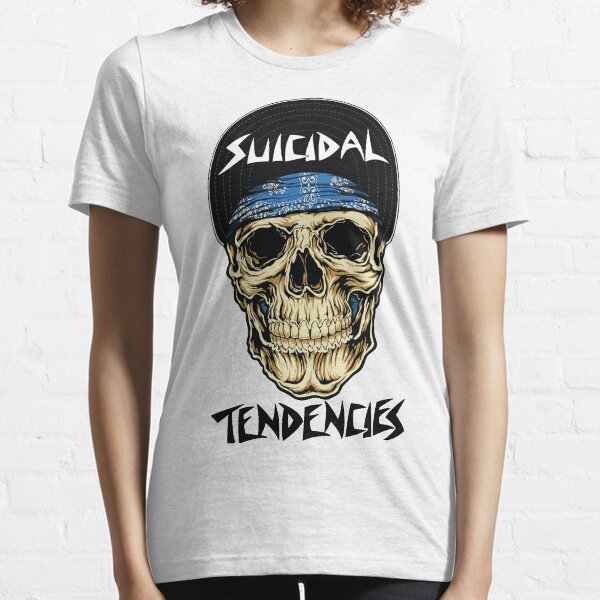 les tendances suicidaires du crâne du visage T-shirt essentiel