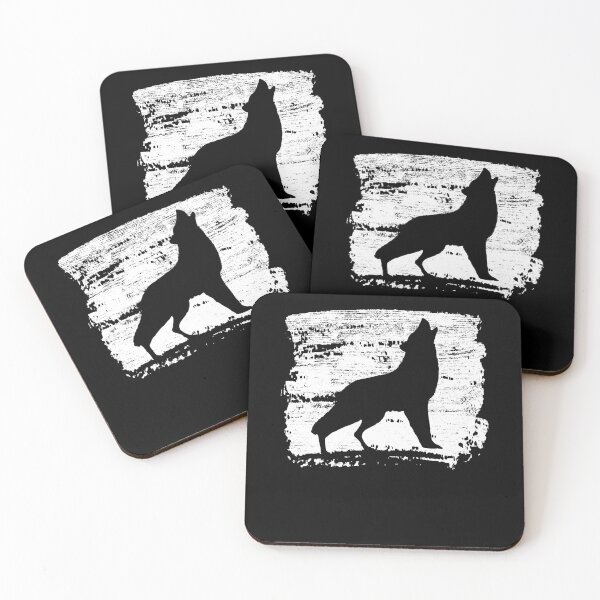 Item preview, Howling Wolf Silhouette Washed Grunge Gift designed and sold by Weilichesmag.