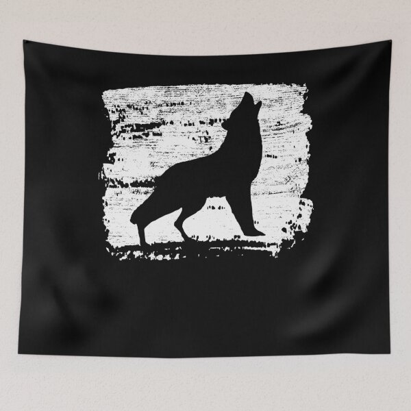 Item preview, Howling Wolf Silhouette Washed Grunge Gift designed and sold by Weilichesmag.