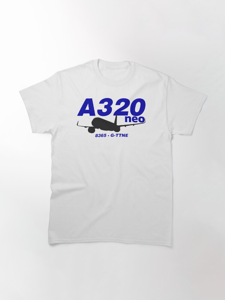 Alternate view of A320neo 8365 G-TTNE (Black Print) Classic T-Shirt