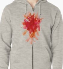 Colorful Watercolor Stroke Zipped Hoodie