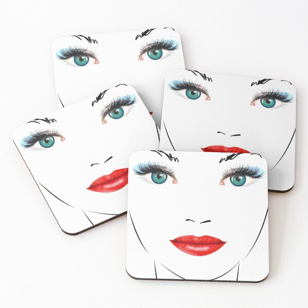 Item preview, Woman face Drawing with red lips funny Lady Face designed and sold by mashmosh.