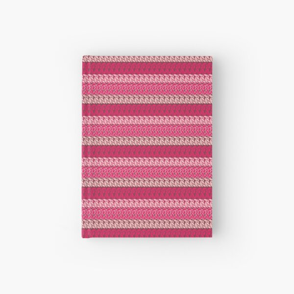Faux double crochet stitch pattern with pink, wine red and blush pink Hardcover Journal