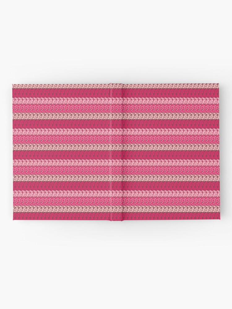 Alternate view of Faux double crochet stitch pattern with pink, wine red and blush pink Hardcover Journal