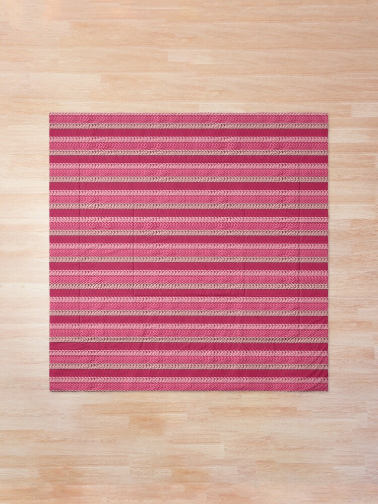 Alternate view of Faux double crochet stitch pattern with pink, wine red and blush pink Comforter