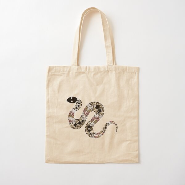 Authentic Aboriginal Art - Snake Cotton Tote Bag