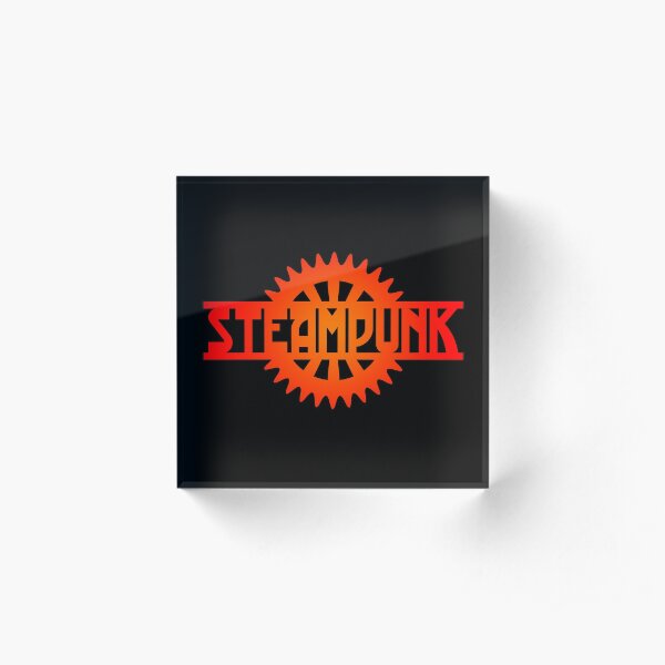 Steampunk - Fiery Acrylic Block