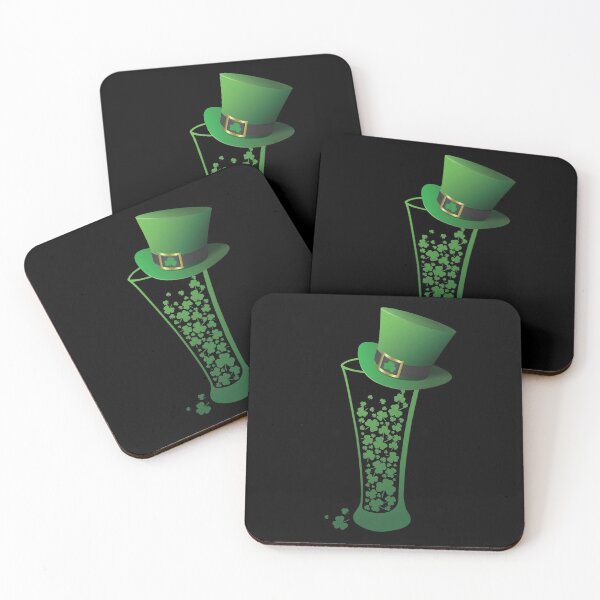 Item preview, St. Patrick's Day beer glass hat shamrocks gift designed and sold by Weilichesmag.