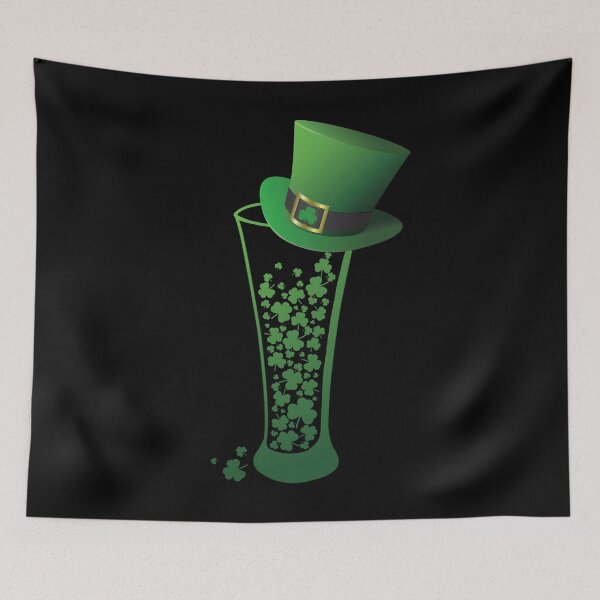 Item preview, St. Patrick's Day beer glass hat shamrocks gift designed and sold by Weilichesmag.
