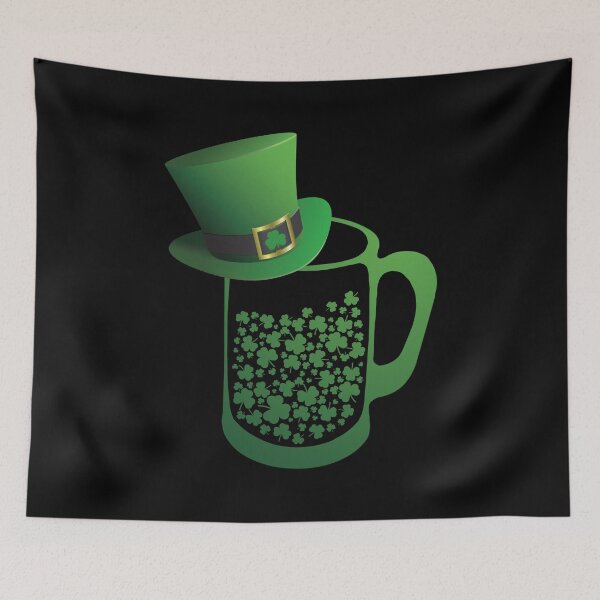 Item preview, St. Patrick's Day beer glass hat shamrocks gift designed and sold by Weilichesmag.
