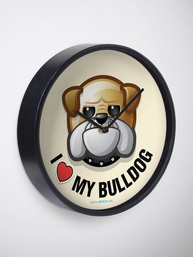 Alternate view of I Love My Bulldog Clock