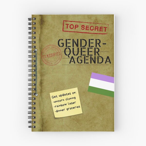 Item preview, Genderqueer Agenda - Spiral Notebook designed and sold by Jamie Arpin-Ricci Designs.