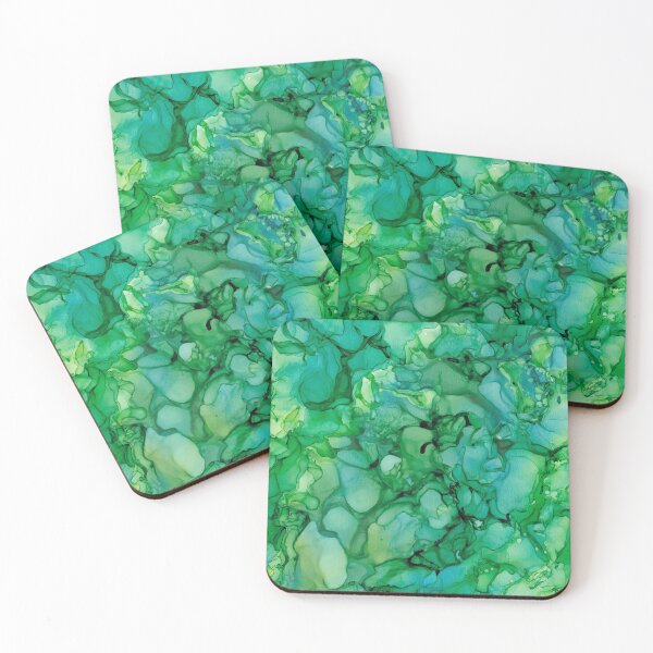 Item preview, Green Abstract: Original Alcohol Ink Painting designed and sold by herzart.