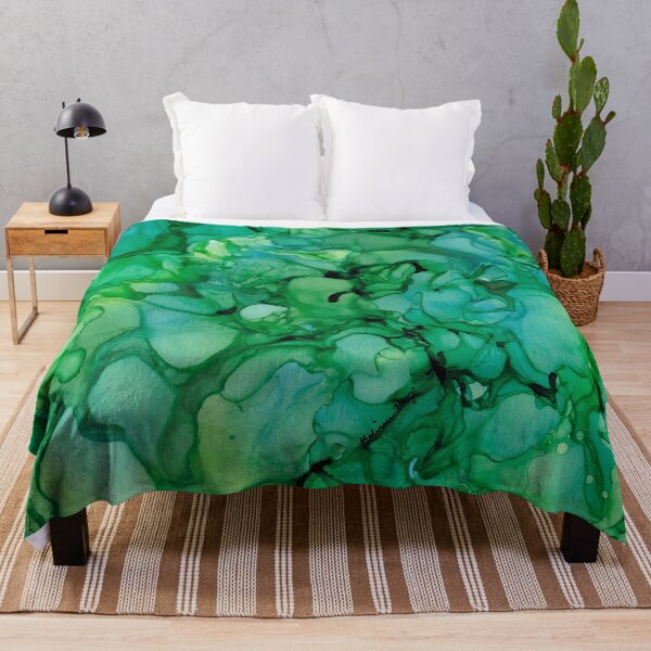 Item preview, Green Abstract: Original Alcohol Ink Painting designed and sold by herzart.