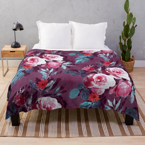Item preview, Retro Rose Chintz in Magenta and Plum designed and sold by micklyn.
